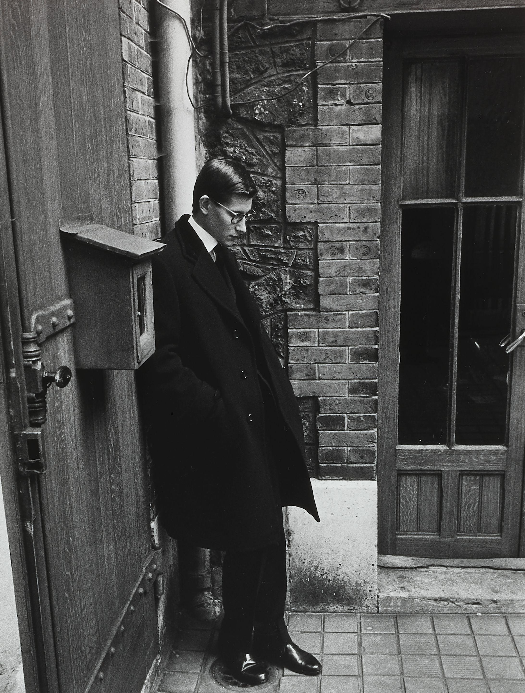 Loomis Dean - Yves St. Laurent after attending Christian Dior\'s Funeral, Paris