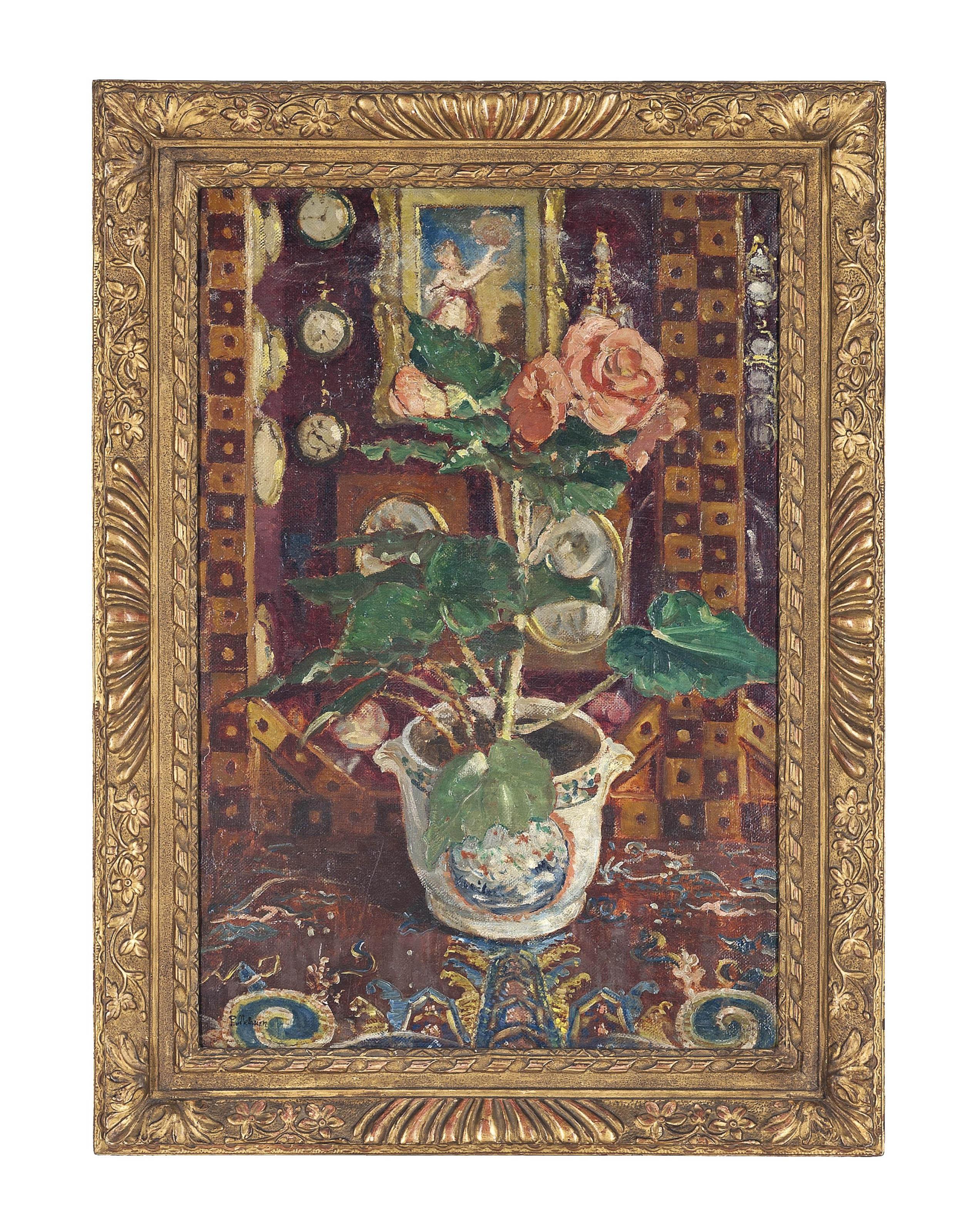 Lord Paul Ayshford Methuen, R.A., R.W.S. - Roses and paintings in an interior