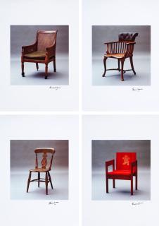 Lord Snowdon - Invesiture Chair (i); Kitchen Chair (ii); Stationmaster Chair (iii); Wicker Chair (iv), 2013