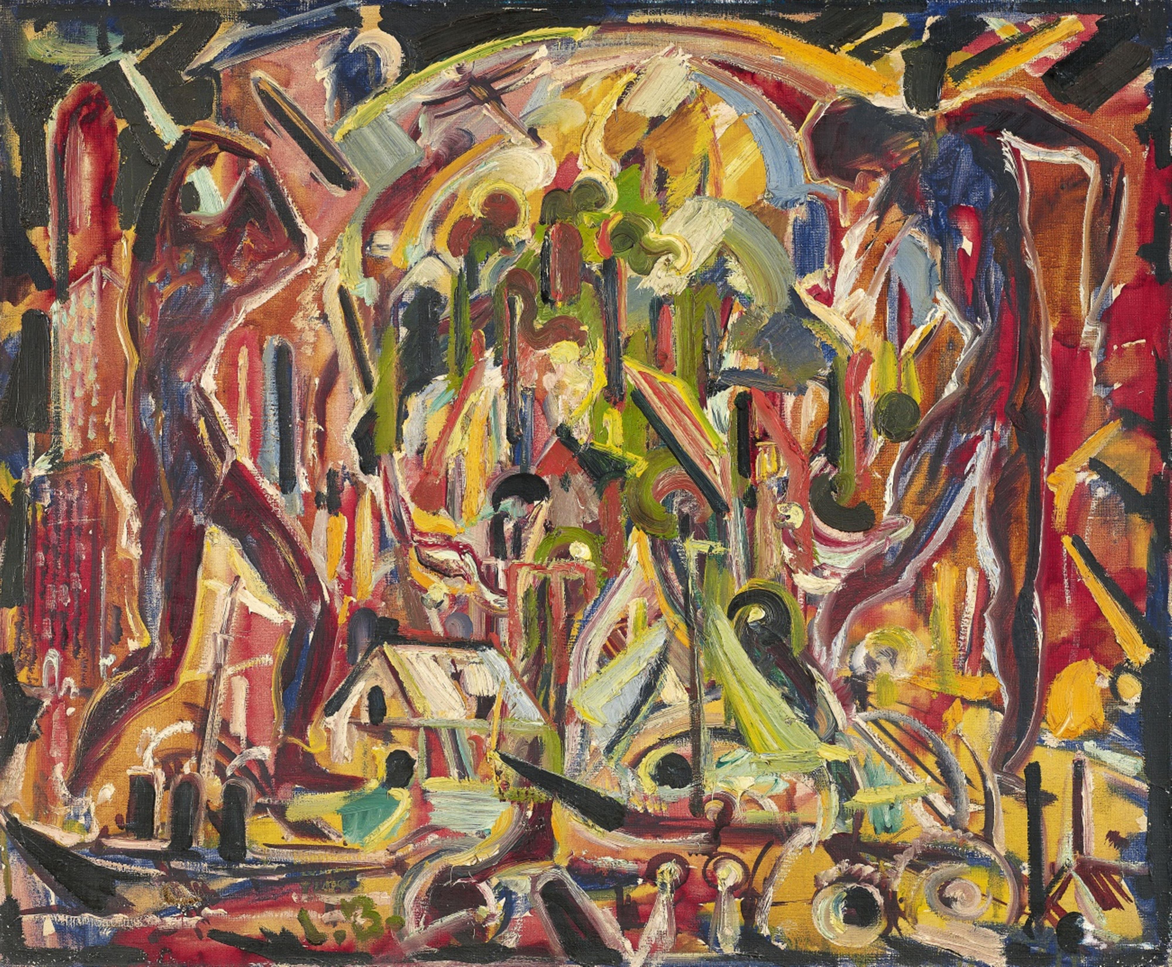 Lorenz Bösken - Ohne Titel (Zwei Akte vor Stadtlandschaft)