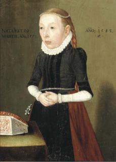 Lorenz Strauch - Portrait of A Lady, Three-Quarter Length, In Black Standing By A Table