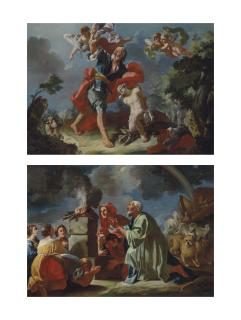 Lorenzo de Caro - Abraham and Isaac; Noah\'s Sacrifice