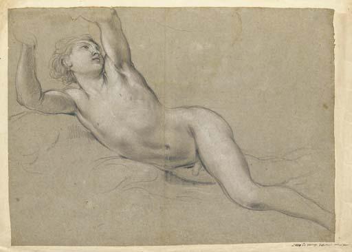 Lorenzo De Ferrari - Un jeune homme étendu sur le sol