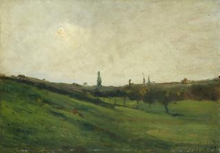 Lorenzo Delleani - Pendio e file d\'alberi d\'ottobre