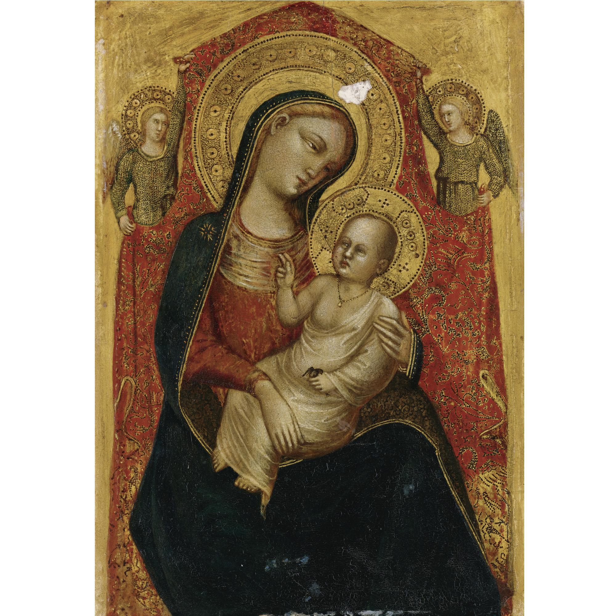 Lorenzo Di Bicci - Madonna And Child With Two Angels