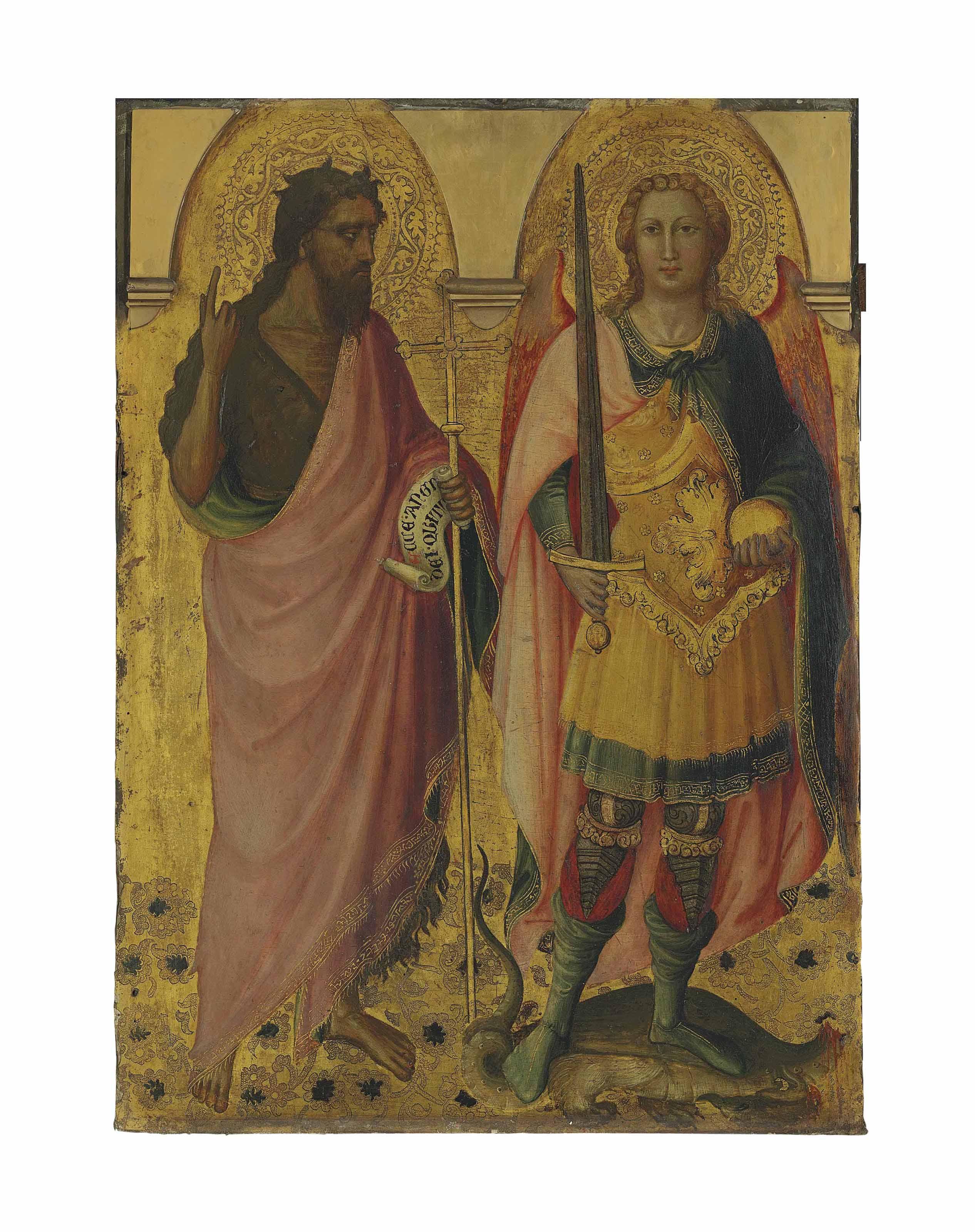 Lorenzo Di Bicci - Saint John The Baptist And Saint Michael - Left Panel Of The Main Tier Of A Polyptych