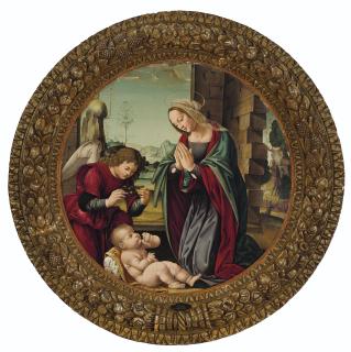 Lorenzo Di Credi - The Madonna and an angel adoring the Christ Child