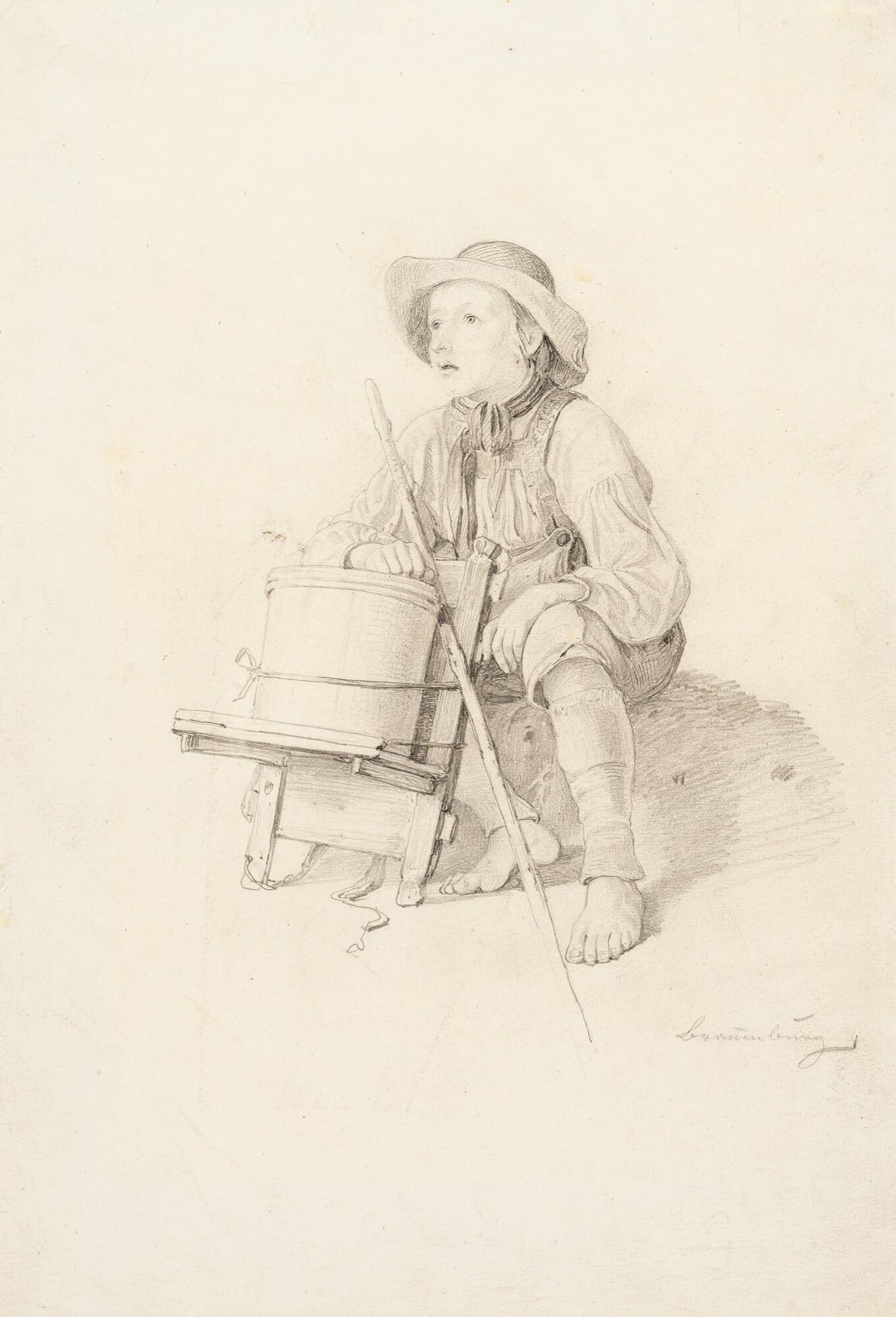 Lorenzo Quaglio d. J. - Bauernjunge mit Kraxe