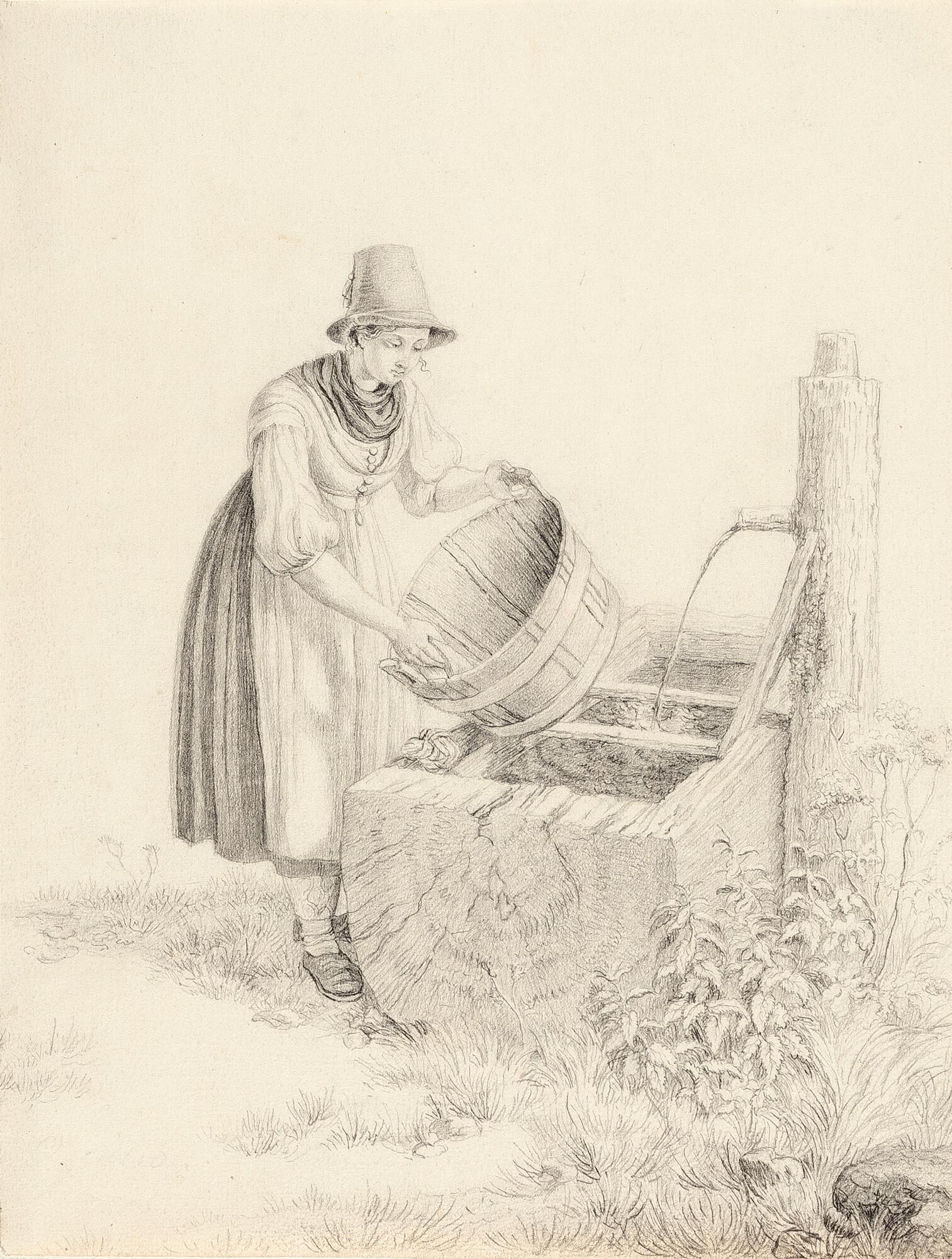 Lorenzo Quaglio d. J. - Mädchen am Brunnen