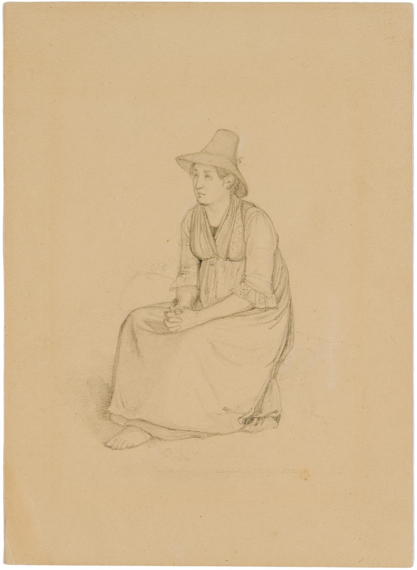 Lorenzo Quaglio d. J. - Sitzende Bäuerin.