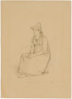 Lorenzo Quaglio d. J. - Sitzende Bäuerin.