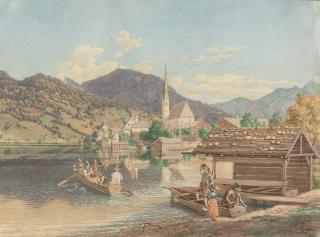 Lorenzo Quaglio d. J. - Überfahrt bei Egern am Tegernsee