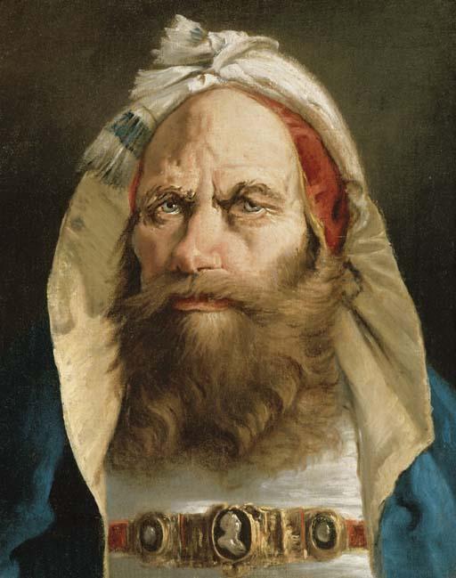 Lorenzo Tiepolo - Head of A Bearded Man In Oriental Dress