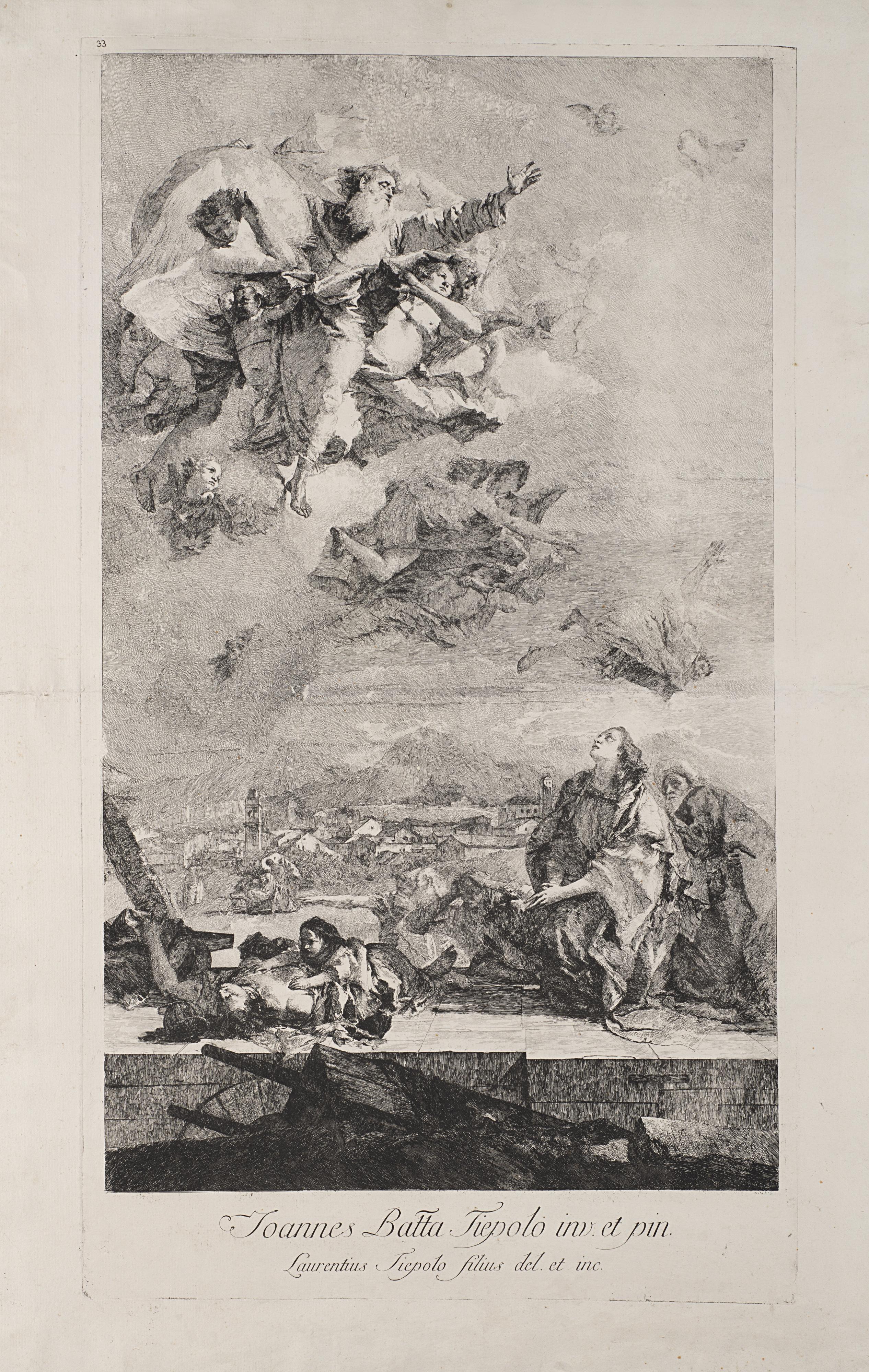 Lorenzo Tiepolo - Saint Tecla demands the cessation of the plague for the city of Este, after Giambattista Tiepolo