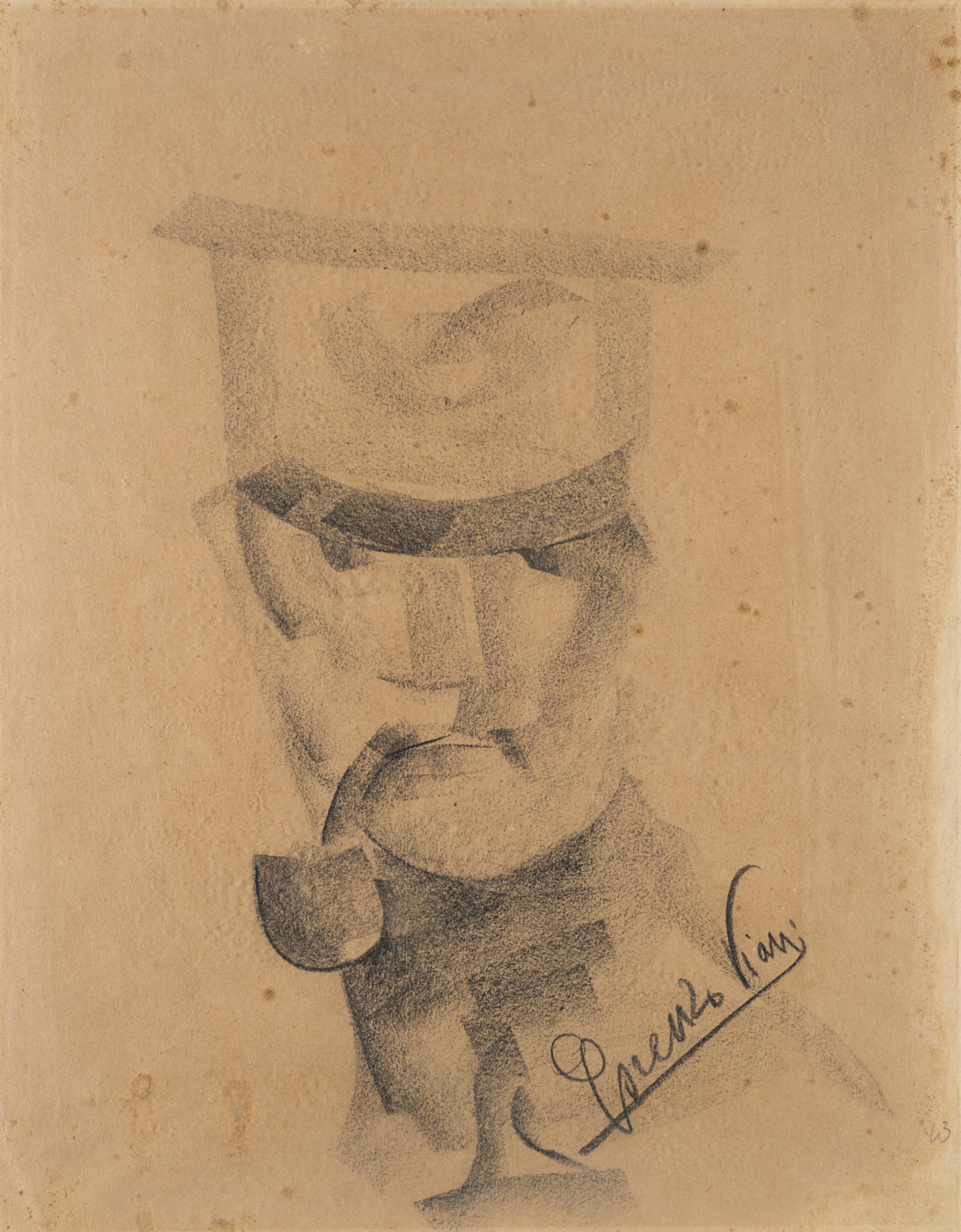 Lorenzo Viani - Uomo con pipa