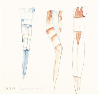 Lothar Fischer - Drei stehende Kleiderhüllen.