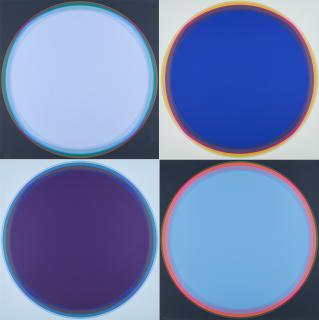 Lothar Quinte - Corona 60 hellblau/dunkel, Corona 70 violett/hell, Corona 60 blau/hell und Corona 60 grau/schwarz.