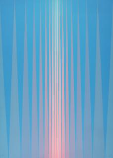 Lothar Quinte - Geometrische Abstraktion in blau und rosa.