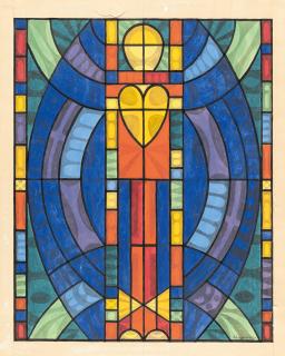 Lothar Schreyer - Glasfensterentwurf (Oval)