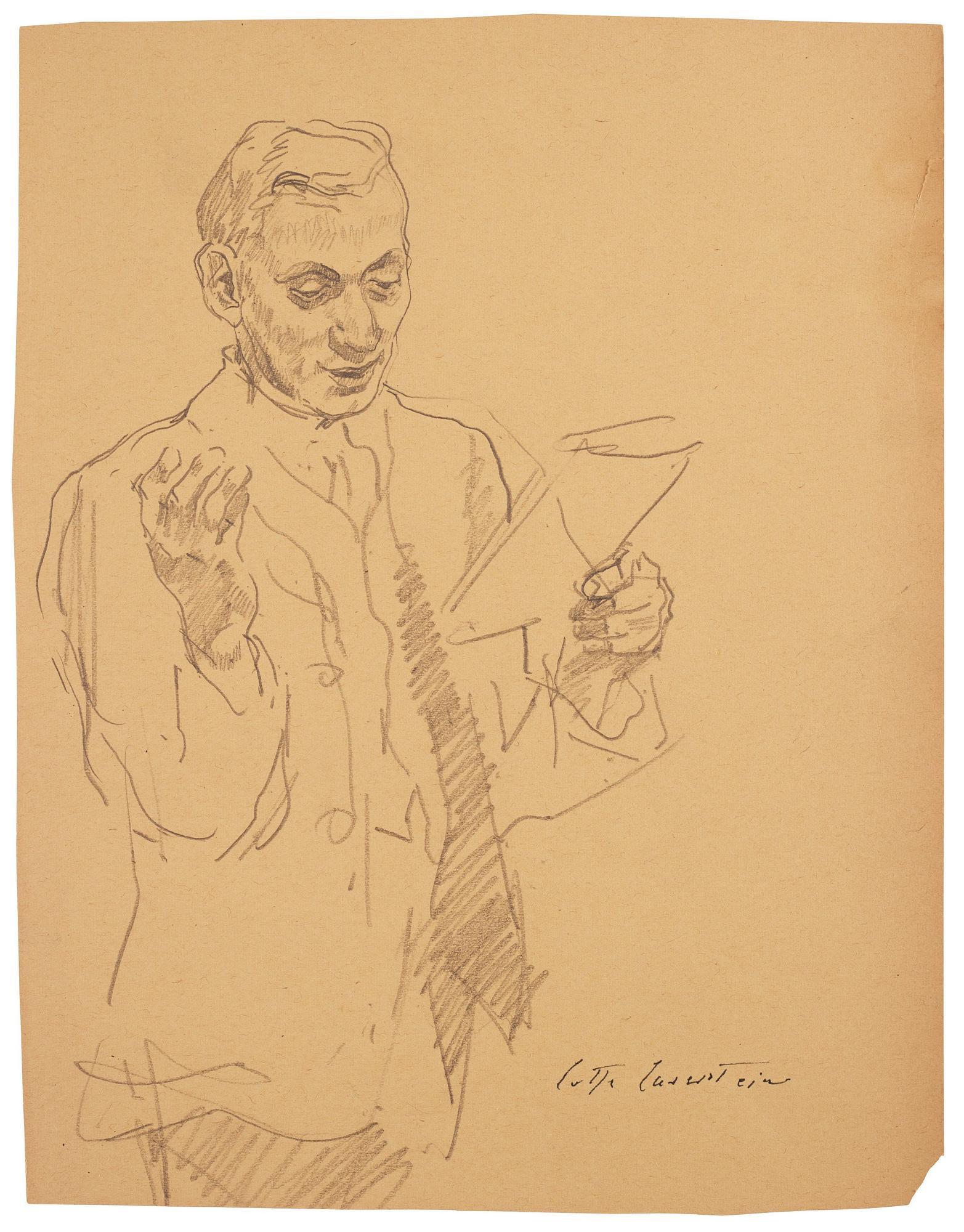 Lotte Laserstein - Man reading a script