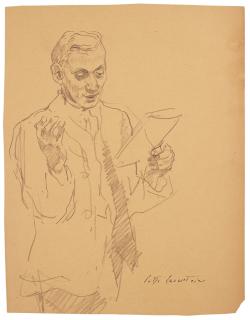 Lotte Laserstein - Man reading a script