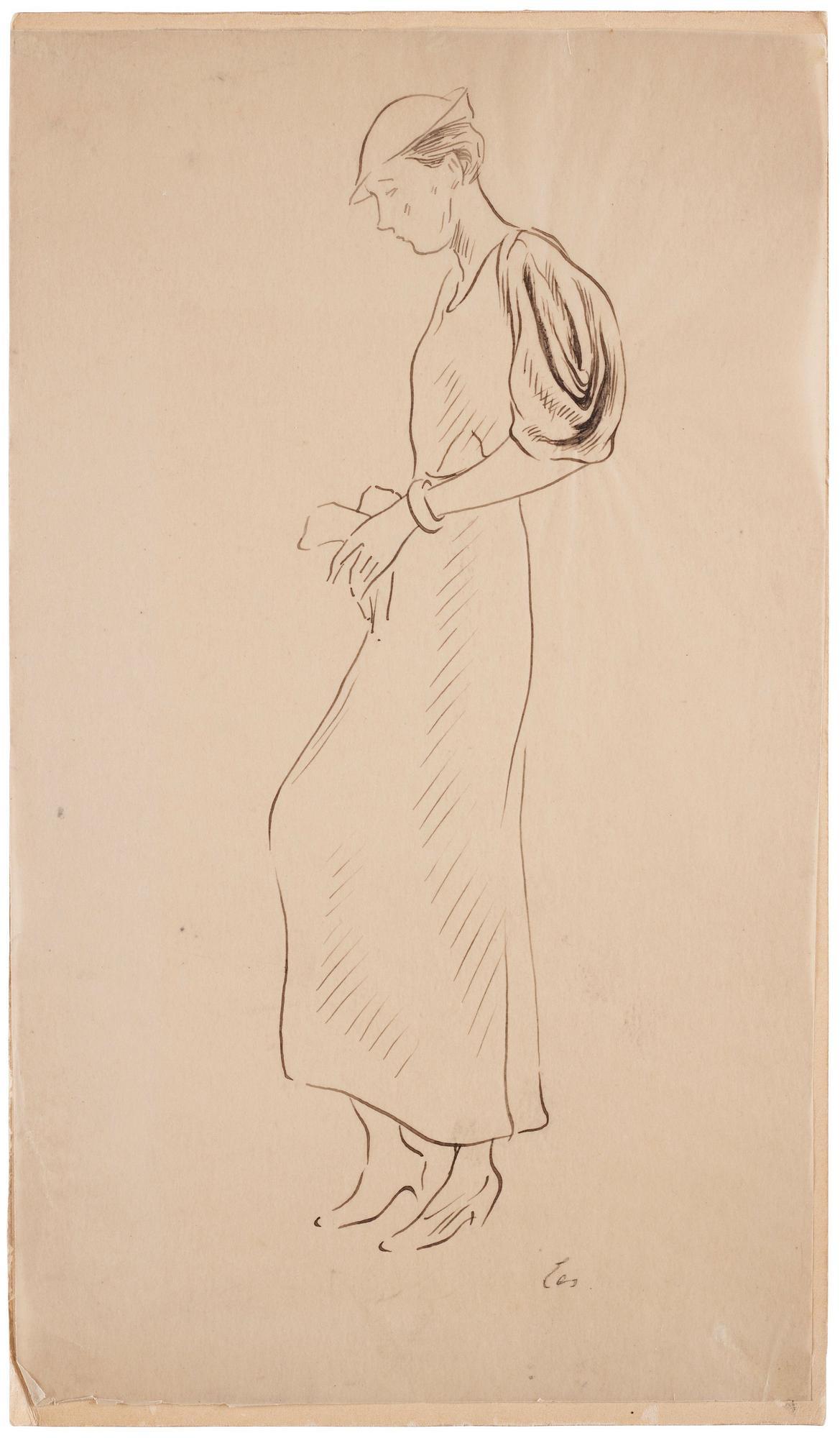 Lotte Laserstein - Standing model in a dress