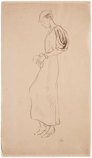 Lotte Laserstein - Standing model in a dress