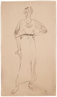 Lotte Laserstein - Standing model in a dress