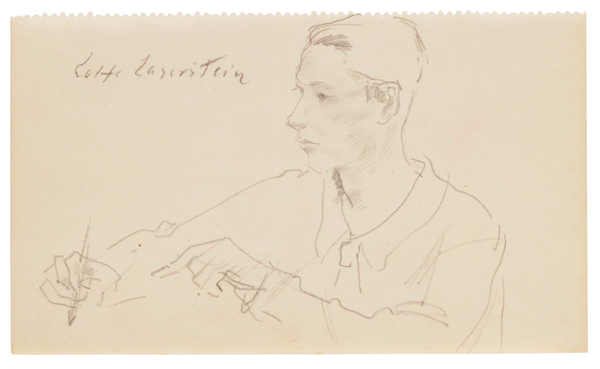 Lotte Laserstein - Traute writing