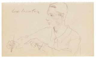 Lotte Laserstein - Traute writing