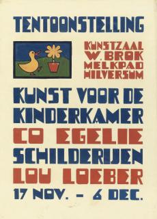 Lou Loeber - Poster Design For The Exhibition \'Kunst Voor De Kinderkamer\', 1934