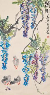 Lou Shibai - Ducks and Wisteria