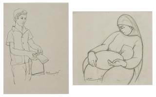 Louay Kayali - Young Boy Holding a Notebook; Maternity