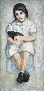 Louay Kayyali - Girl with the Black Cat