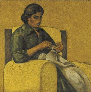 Louay Kayyali - Woman Sewing