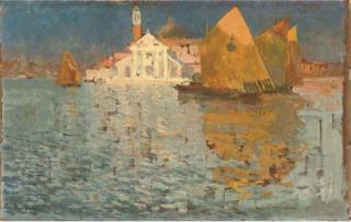 Louis Abel-Truchet - A Sunlit Church On The Lagoon