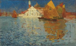 Louis Abel-Truchet - Vessels before San Giorgio Maggiore, Venice