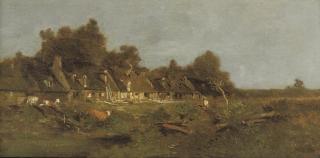 Louis-Adolphe Hervier - Dorpsbuurt: daily activities in a village