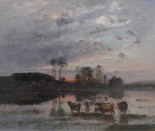 Louis-Aime Japy - Sunset Landscape