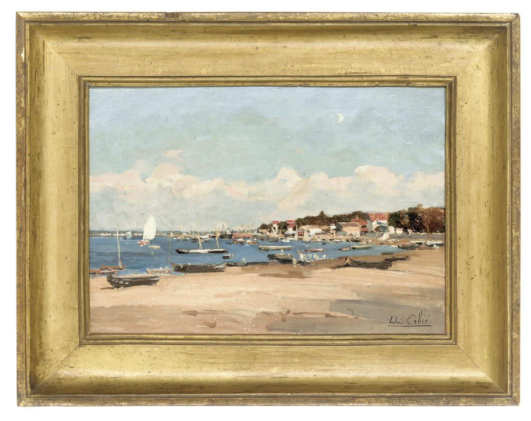 Louis Alexandre Cabié - Seashore with boats