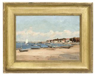 Louis Alexandre Cabié - Seashore with boats