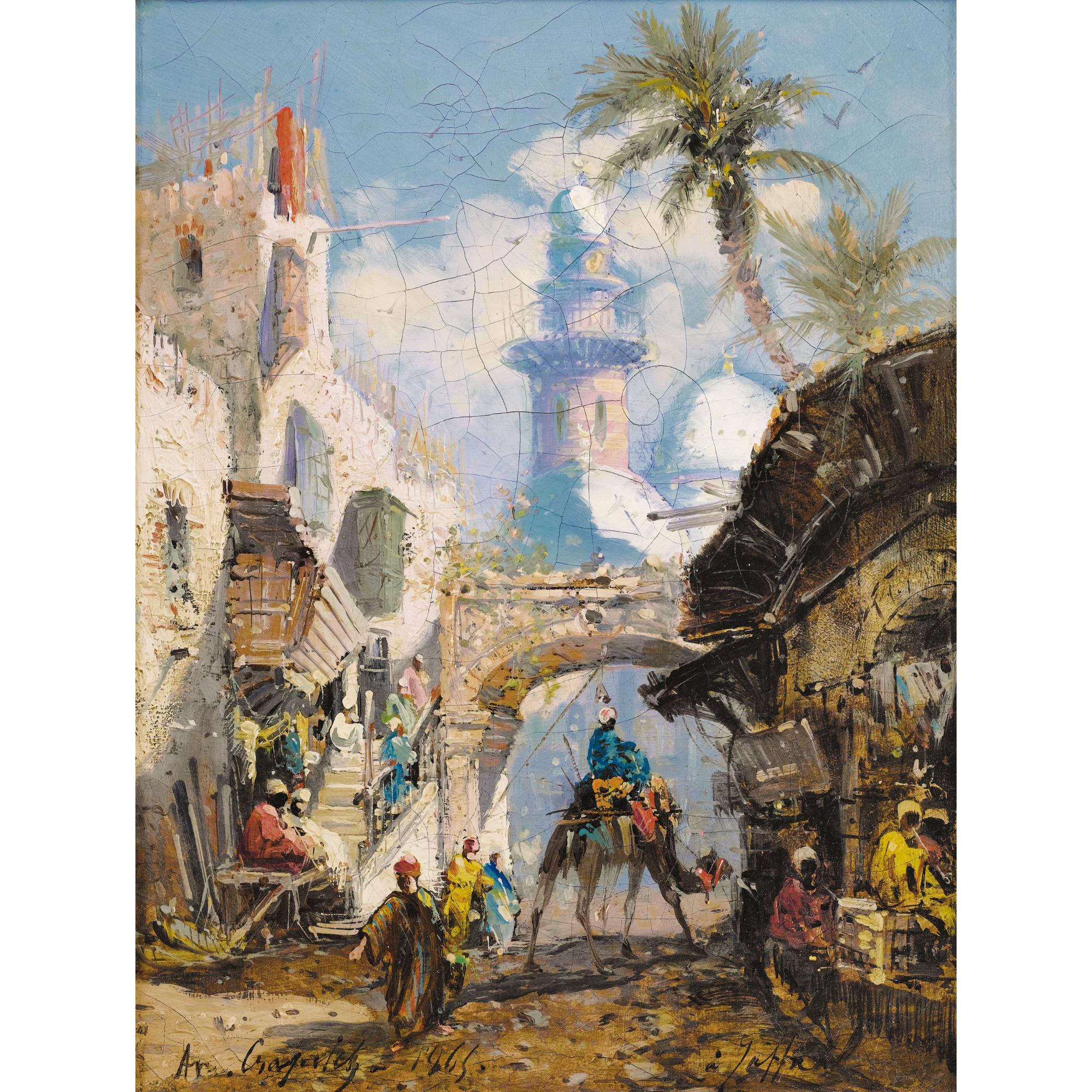 Louis-Amable Crapelet - Rue Animée À Jaffa