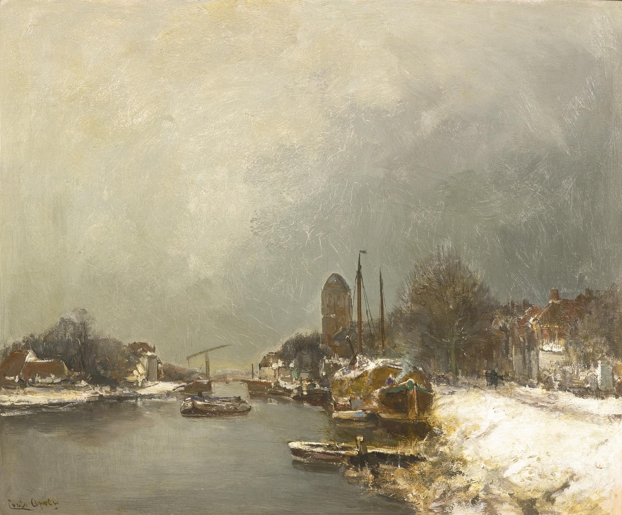 Louis Apol - A Canal In Winter