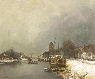 Louis Apol - A Canal In Winter