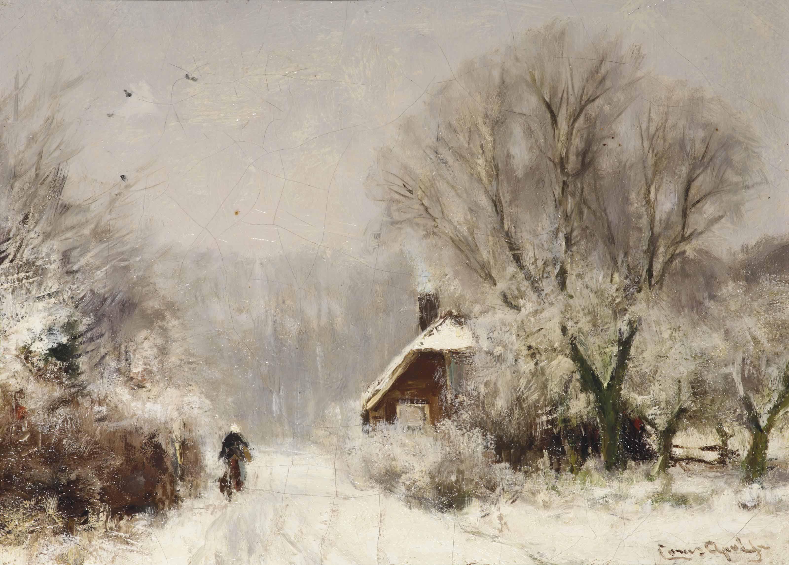Louis Apol - A Cottage In Winter