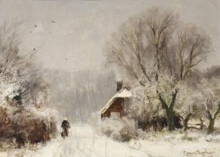 Louis Apol - A Cottage In Winter