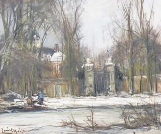 Louis Apol - A country road in winter