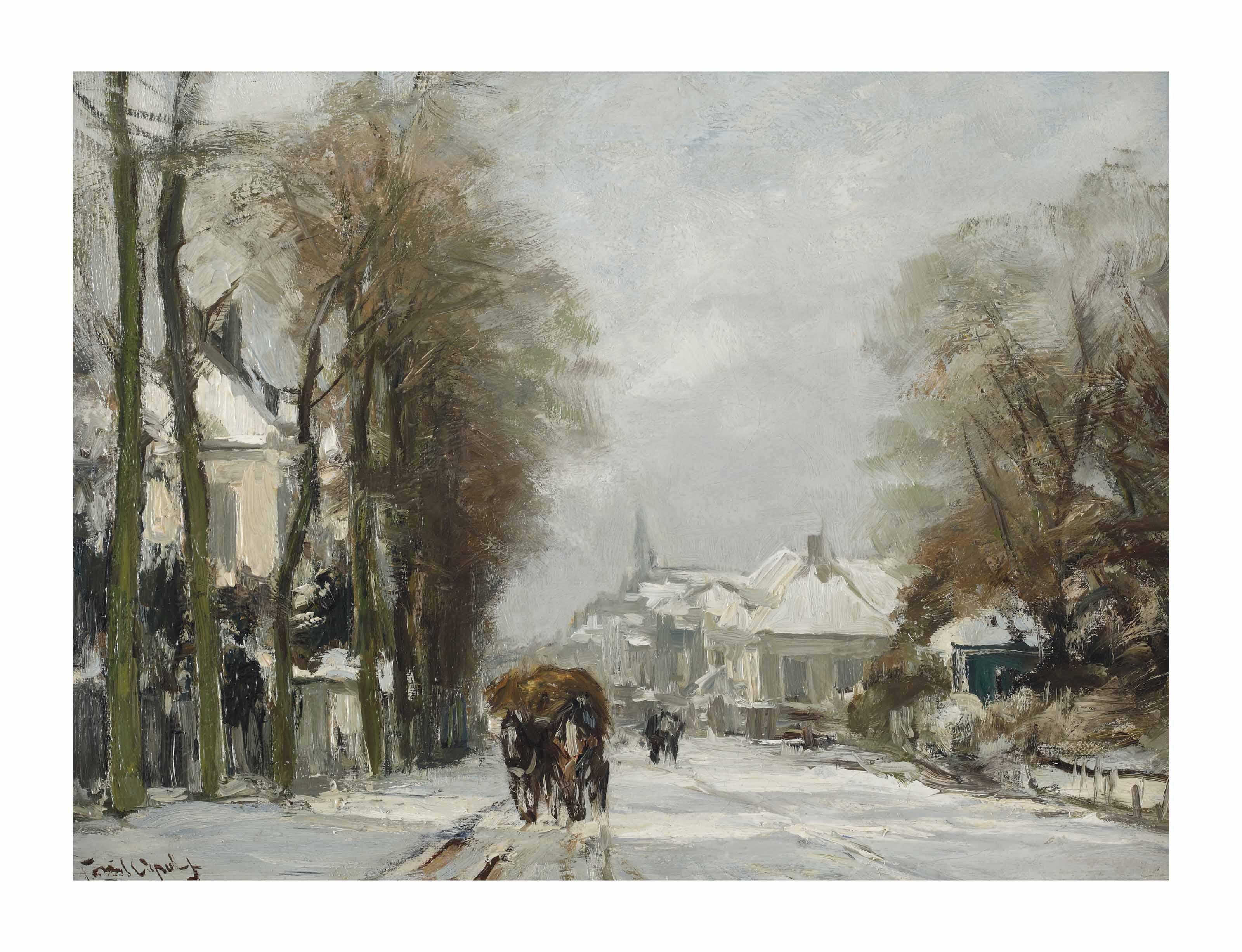 Louis Apol - A horse-drawn cart in the snow