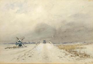 Louis Apol - A polder landscape in winter