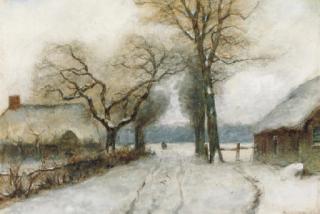 Louis Apol - A snow-covered country lane
